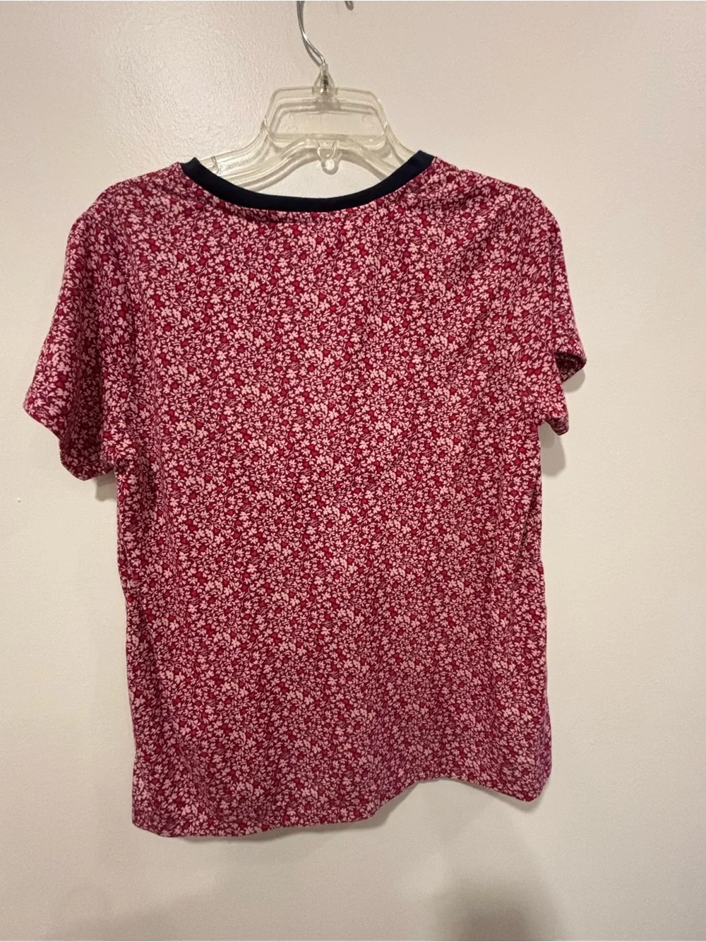 Tommy Hilfiger Red Floral Pajama Set with Navy Trim - Picture 5 of 9